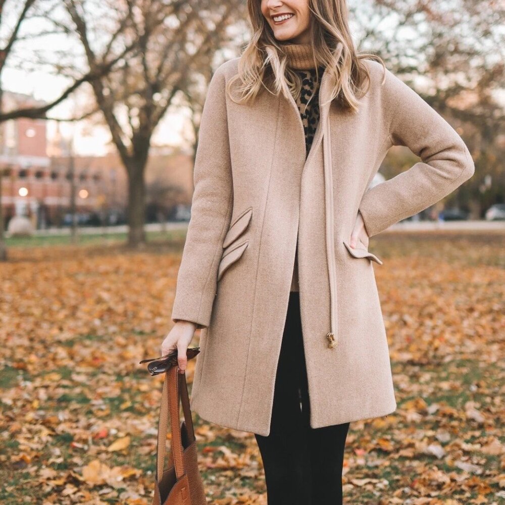 J. Crew Camel Wool Blend Coat